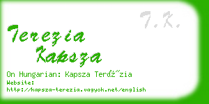 terezia kapsza business card